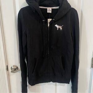 Victoria's Secret PINK Y2K Bling Size Large Hoodie Zebra Cheetah Print NEW NWT